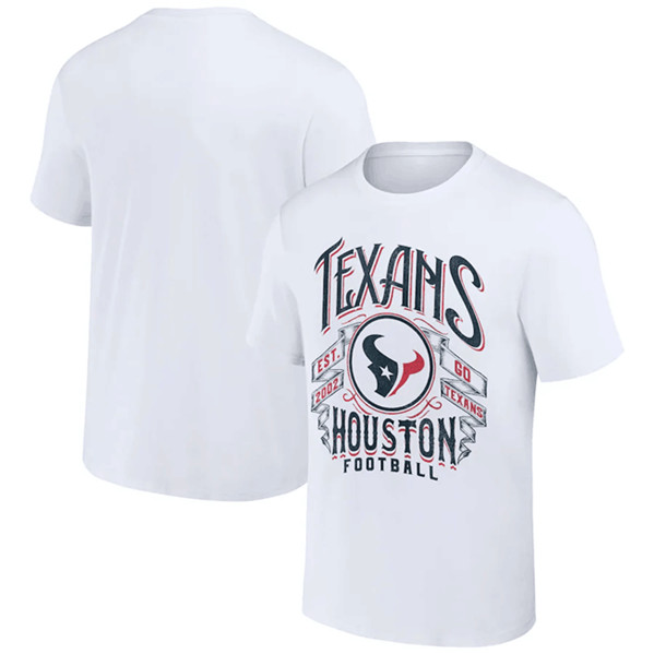 Men's Houston Texans White x Darius Rucker Collection Vintage Football T-Shirt